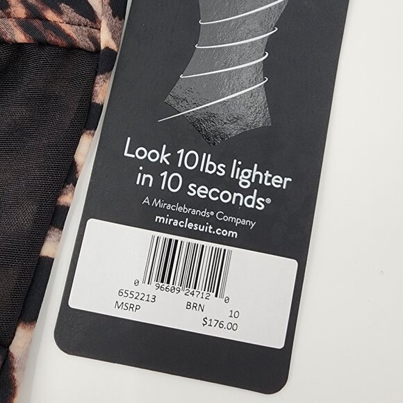 Miraclesuit Womens 10 Leopard Print Twist Of Fate One-Piece Swimsuit New - Picture 3 of 9